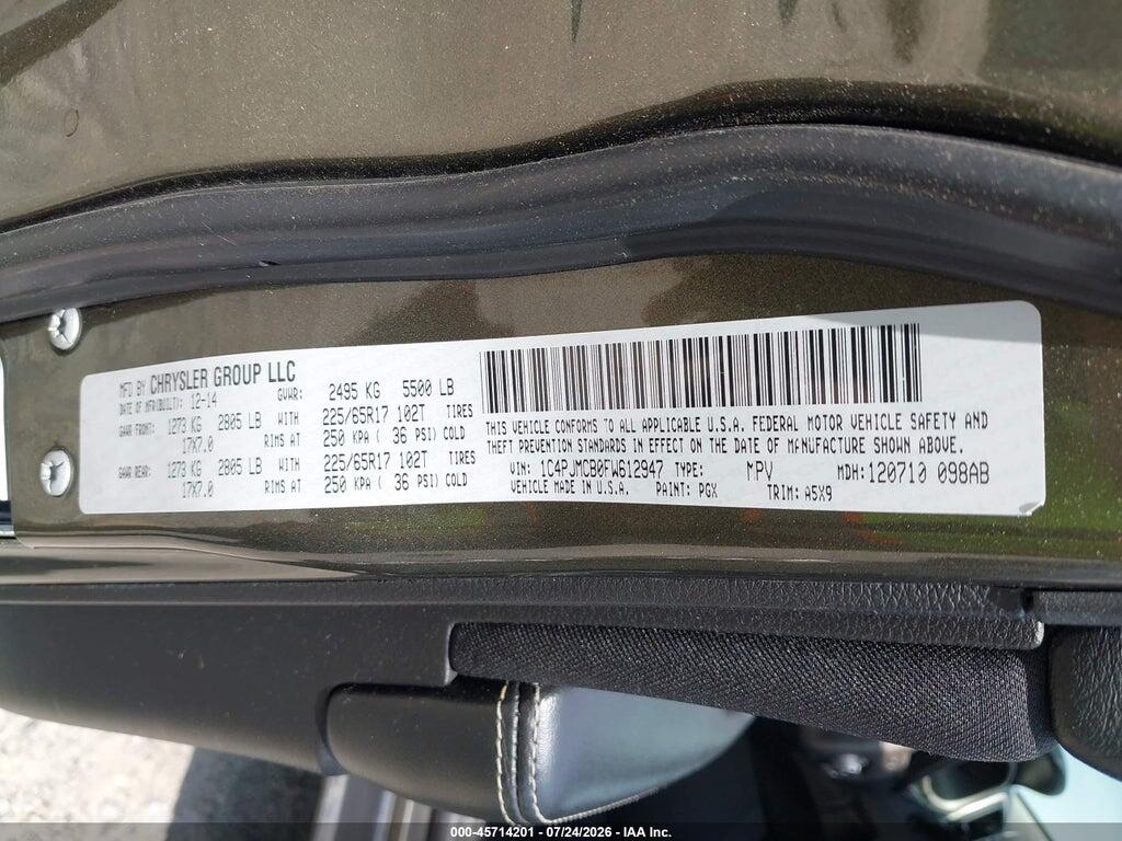 1C4PJMCB0FW612947 2015 JEEP CHEROKEE photo no. 9