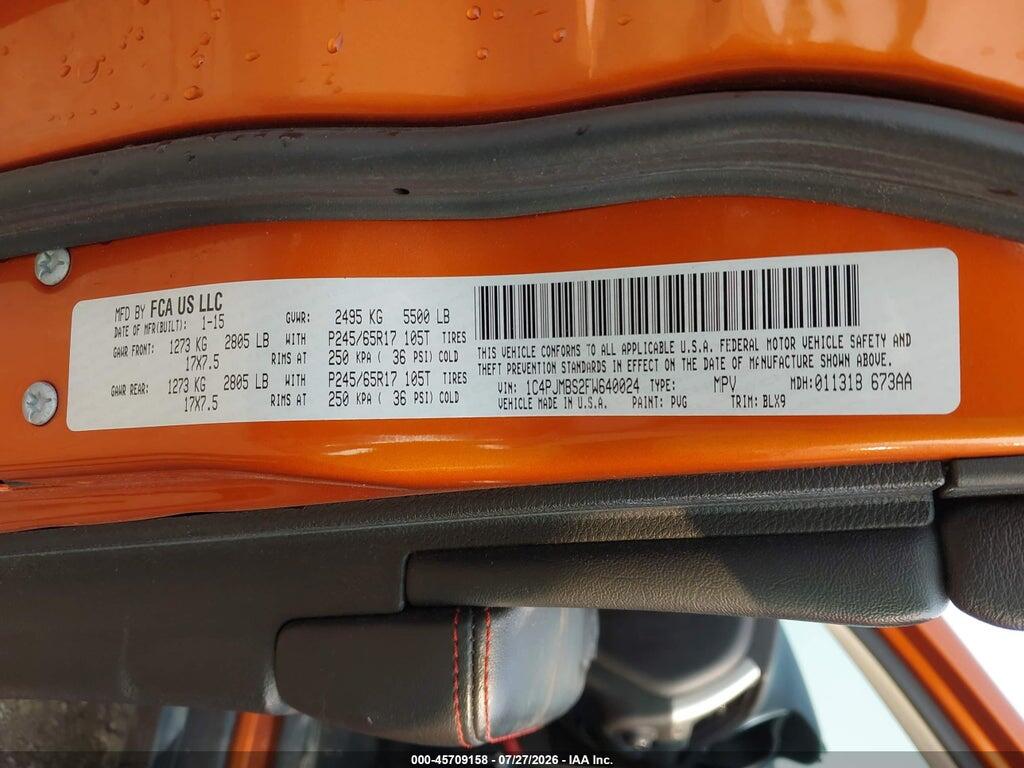 1C4PJMBS2FW640024 2015 JEEP CHEROKEE photo no. 9