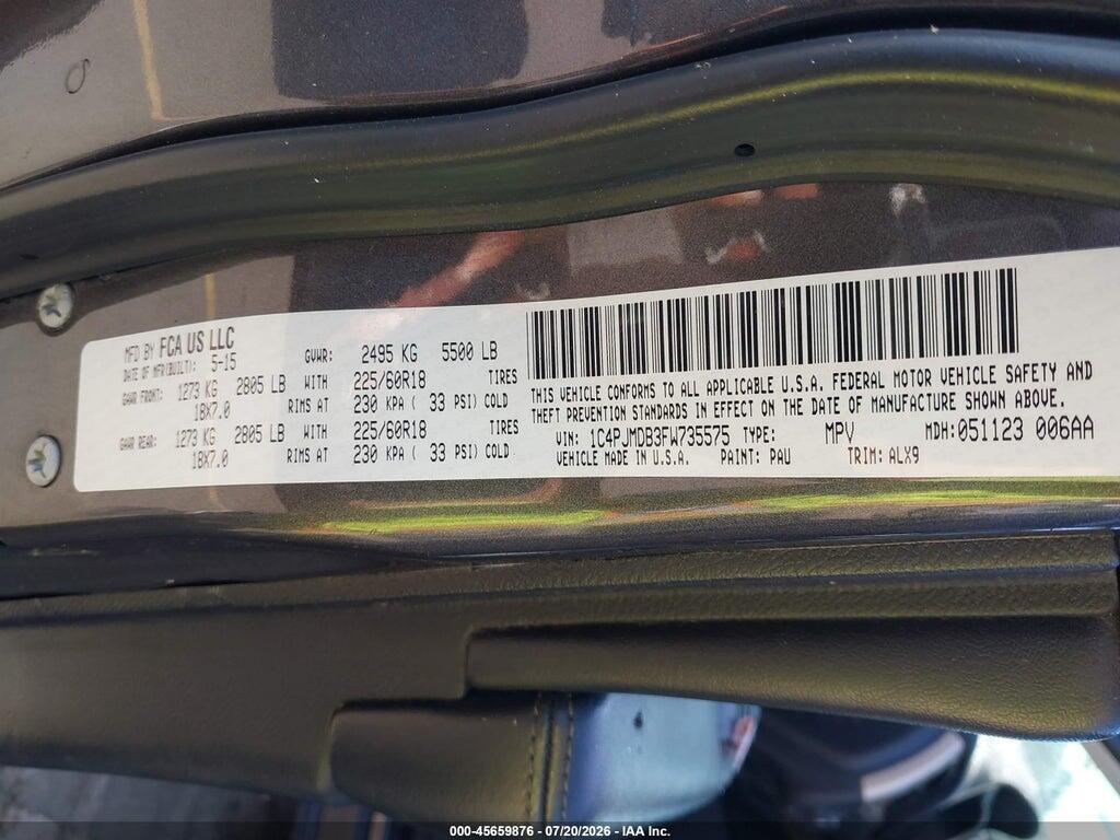 1C4PJMDB3FW735575 2015 JEEP CHEROKEE photo no. 9