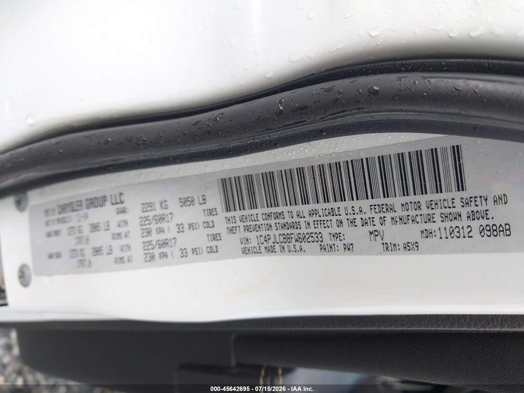 1C4PJLCB8FW602533 2015 JEEP CHEROKEE photo no. 9