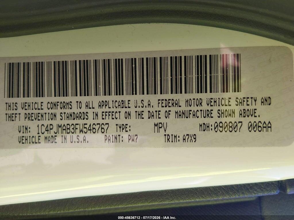 1C4PJMAB3FW546767 2015 JEEP CHEROKEE photo no. 9