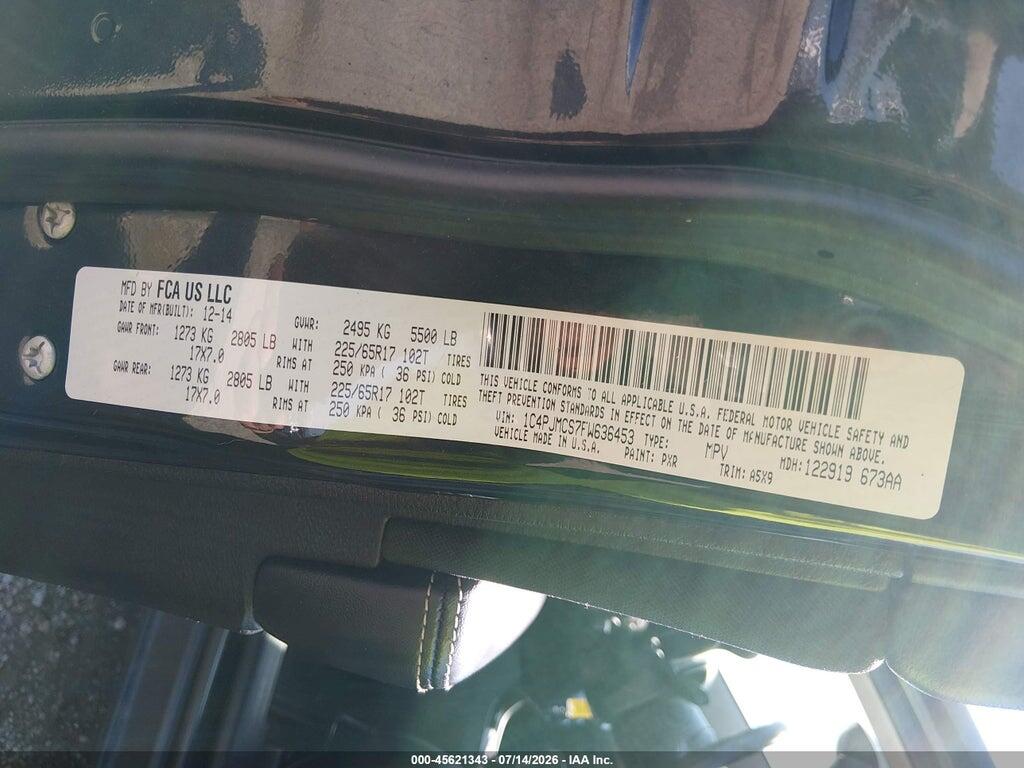 1C4PJMCS7FW636453 2015 JEEP CHEROKEE photo no. 9