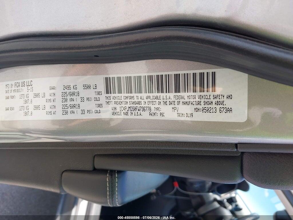 1C4PJMDS0FW736778 2015 JEEP CHEROKEE photo no. 9