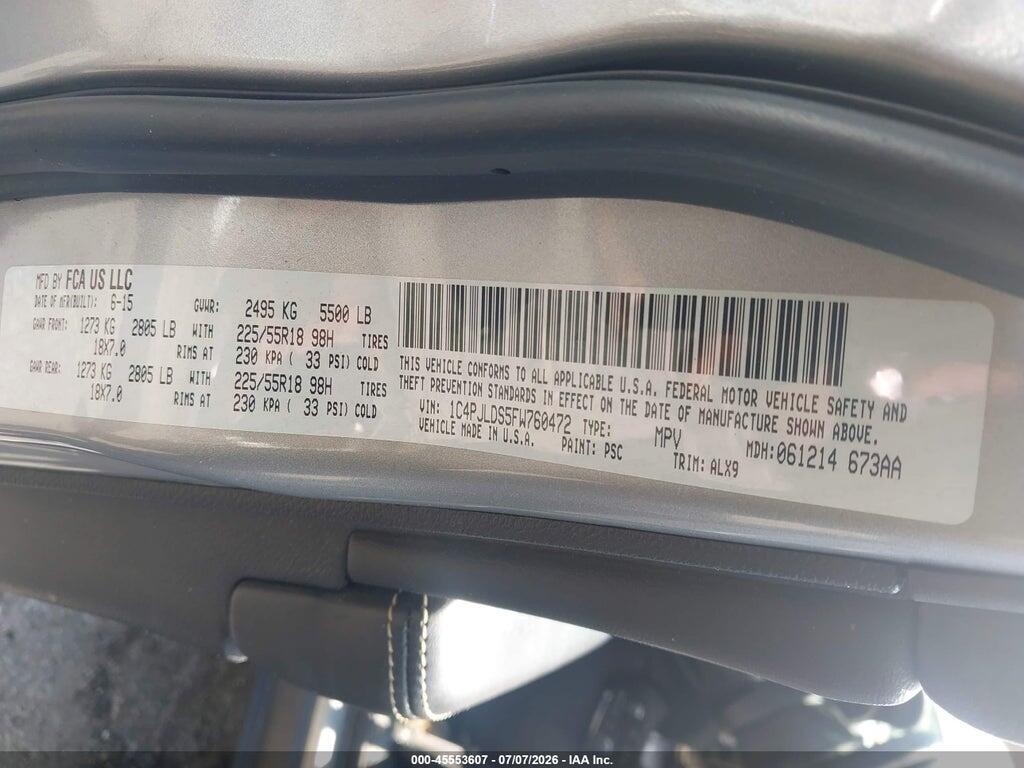 1C4PJLDS5FW760472 2015 JEEP CHEROKEE photo no. 9