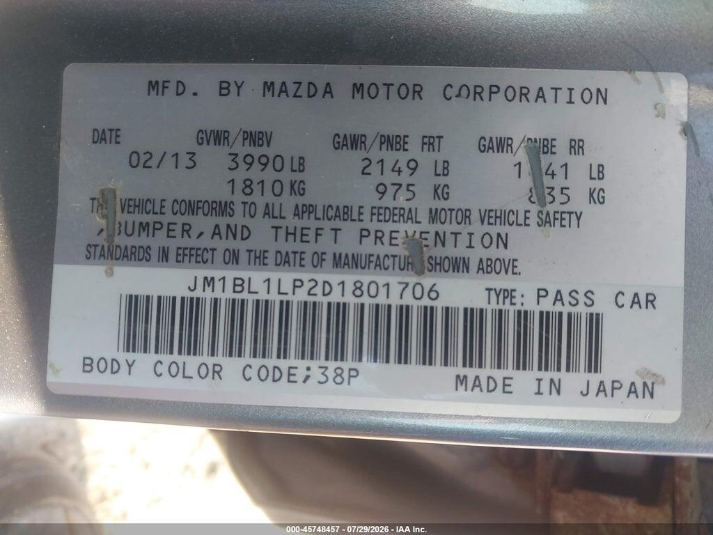 JM1BL1LP2D1801706 2013 MAZDA MAZDA3 photo no. 9