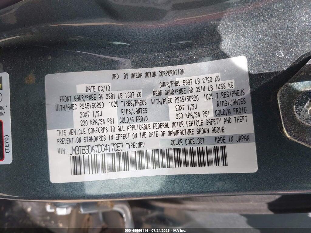 JM3TB3DA7D0417057 2013 MAZDA CX-9 photo no. 9