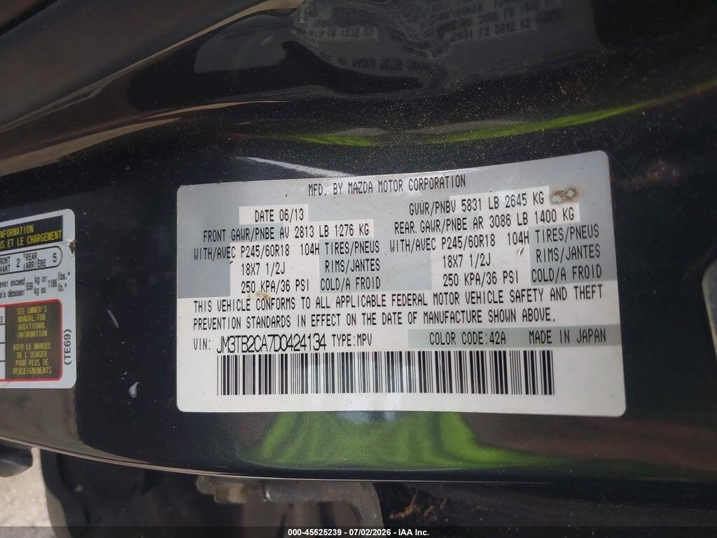 JM3TB2CA7D0424134 2013 MAZDA CX-9 photo no. 9