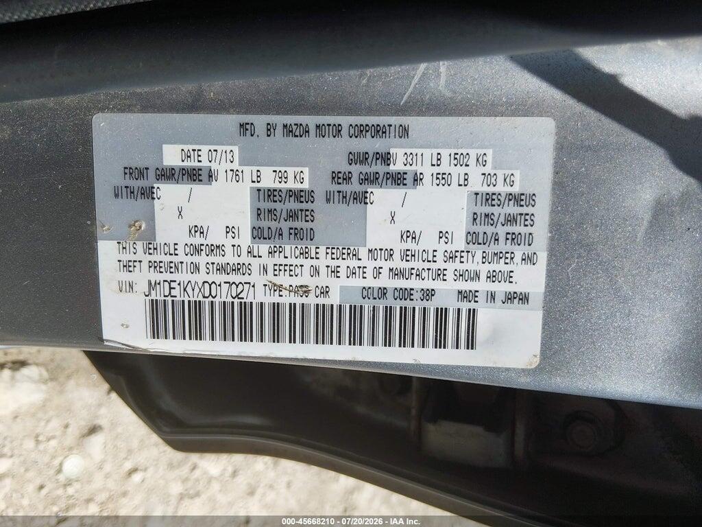 JM1DE1KYXD0170271 2013 MAZDA MAZDA2 photo no. 9