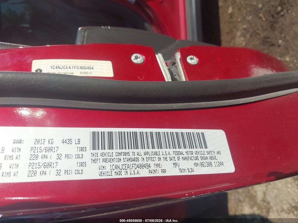 1C4NJCEA1FD400494 2015 JEEP COMPASS photo no. 9