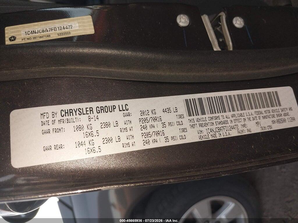 1C4NJCBA7FD124472 2015 JEEP COMPASS photo no. 9