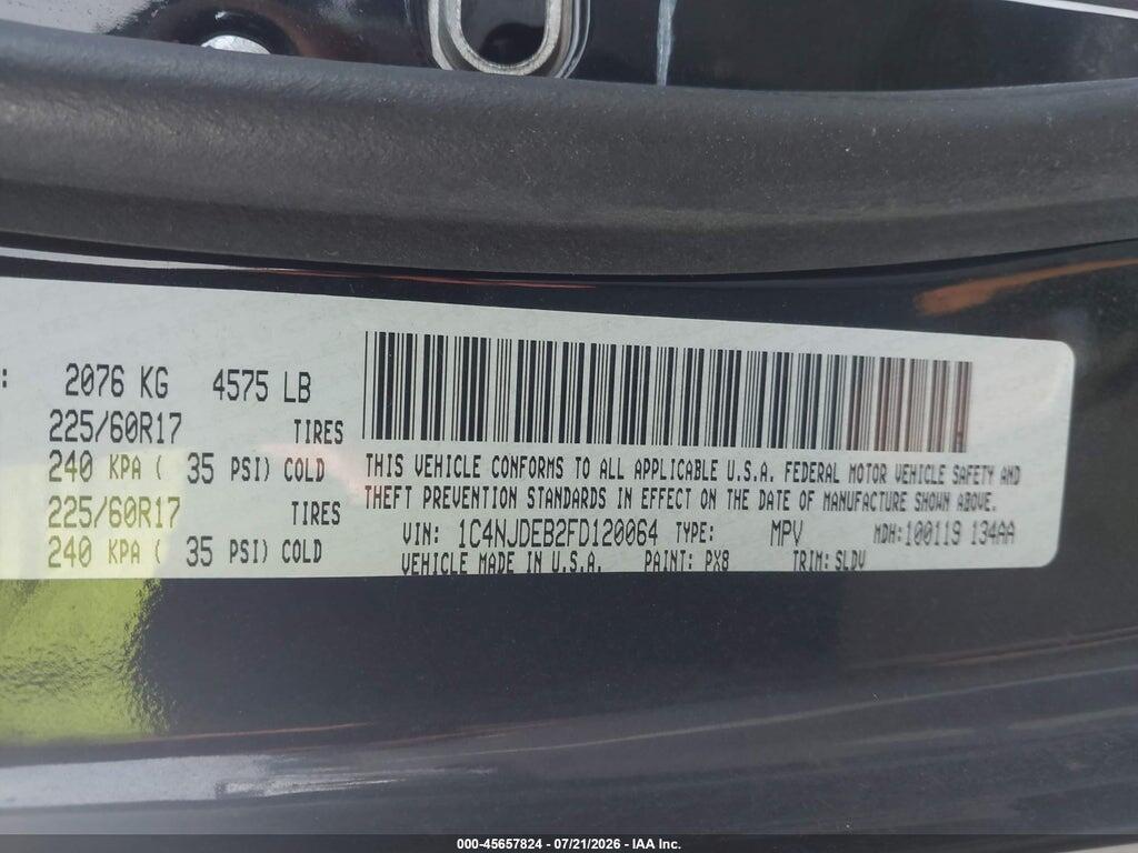 1C4NJDEB2FD120064 2015 JEEP COMPASS photo no. 9