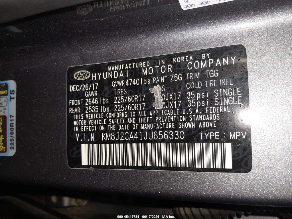 KM8J2CA41JU656330 2018 HYUNDAI TUCSON photo no. 9