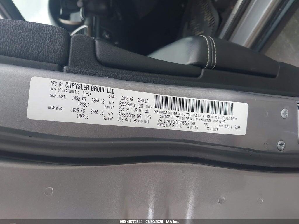 1C4RJFBG8FC706223 2015 JEEP GRAND CHEROKEE photo no. 9