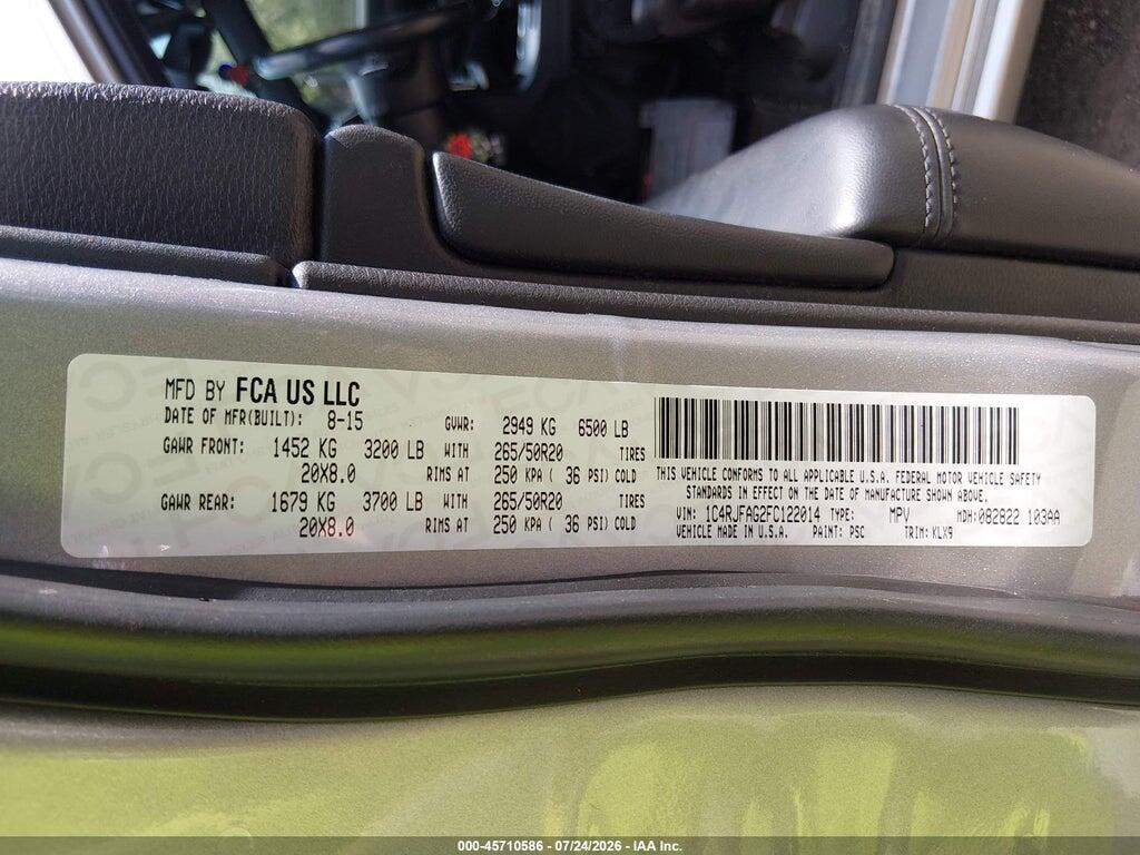 1C4RJFAG2FC122014 2015 JEEP GRAND CHEROKEE photo no. 9