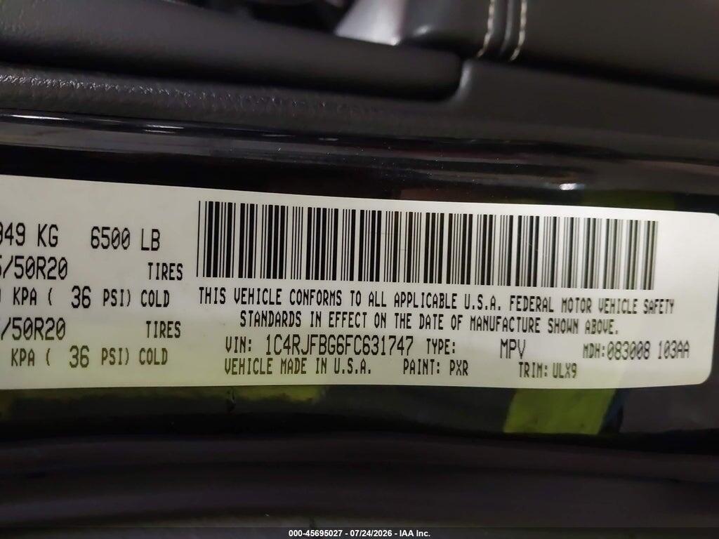 1C4RJFBG6FC631747 2015 JEEP GRAND CHEROKEE photo no. 9