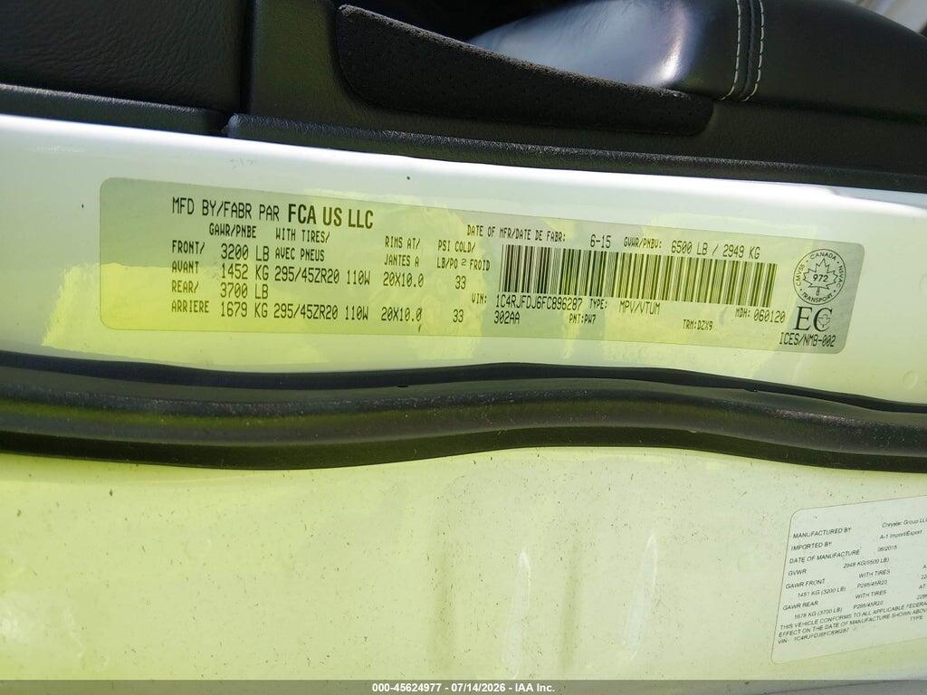 1C4RJFDJ6FC896287 2015 JEEP GRAND CHEROKEE photo no. 9