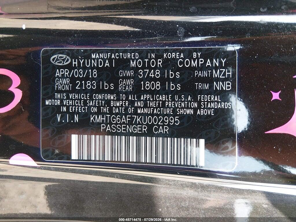 KMHTG6AF7KU002995 2019 HYUNDAI VELOSTER photo no. 9
