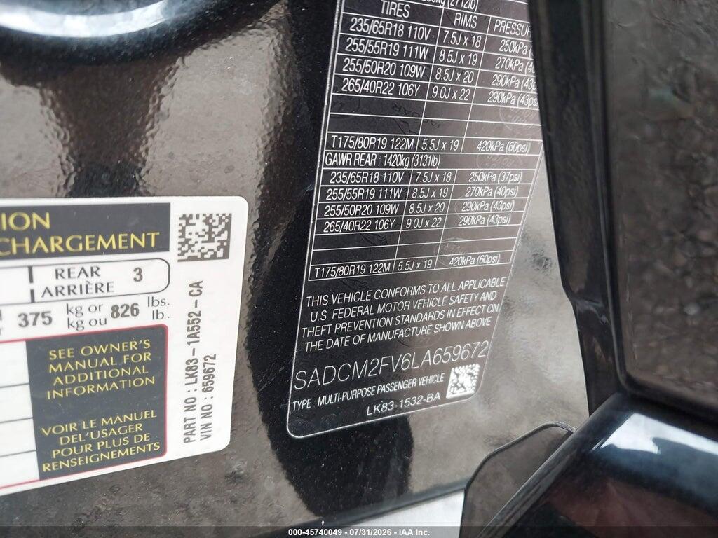 SADCM2FV6LA659672 2020 JAGUAR F-PACE photo no. 9