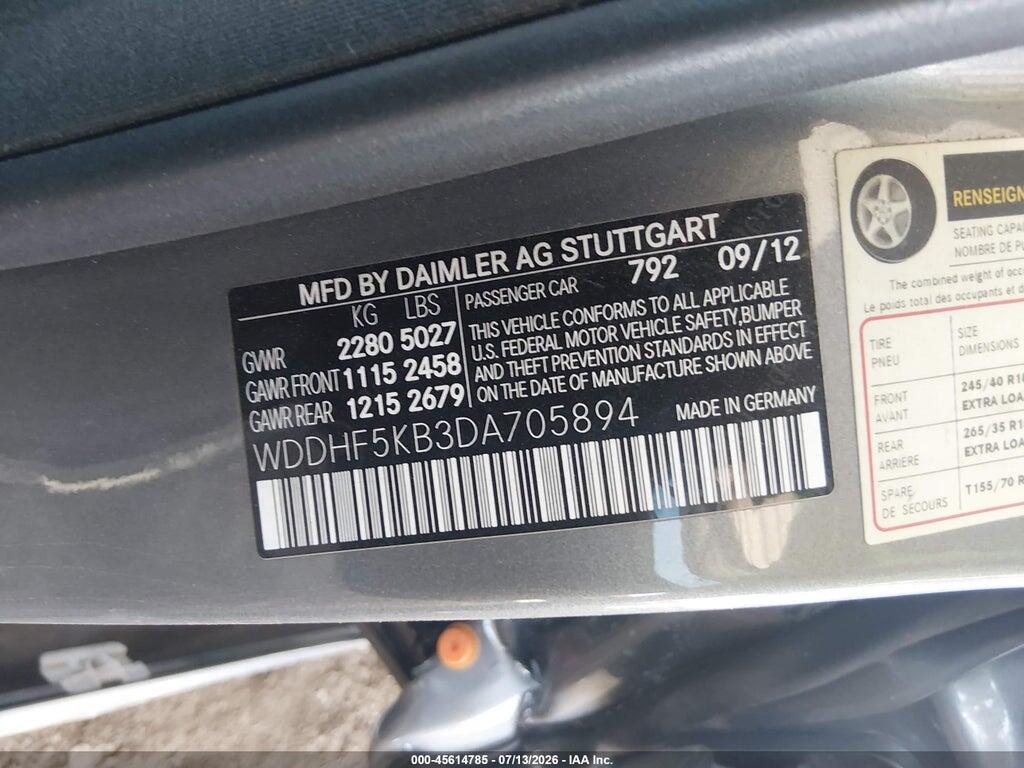 WDDHF5KB3DA705894 2013 MERCEDES-BENZ E 350 photo no. 9