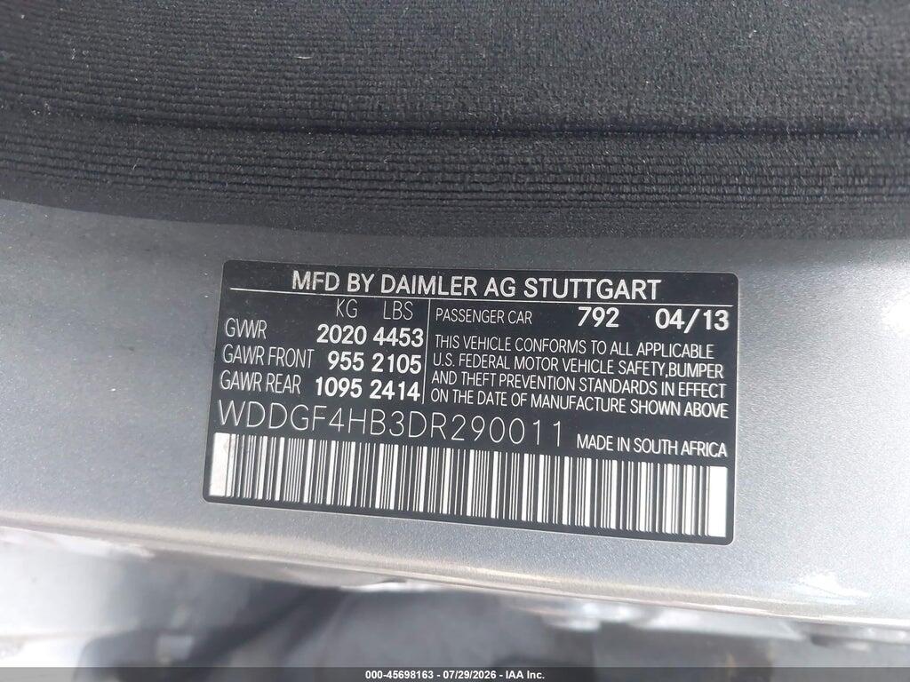 WDDGF4HB3DR290011 2013 MERCEDES-BENZ C 250 photo no. 9
