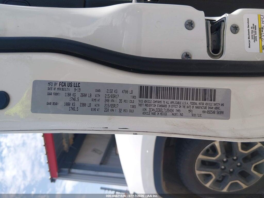 3C4NJDDB2LT125434 2020 JEEP COMPASS photo no. 9