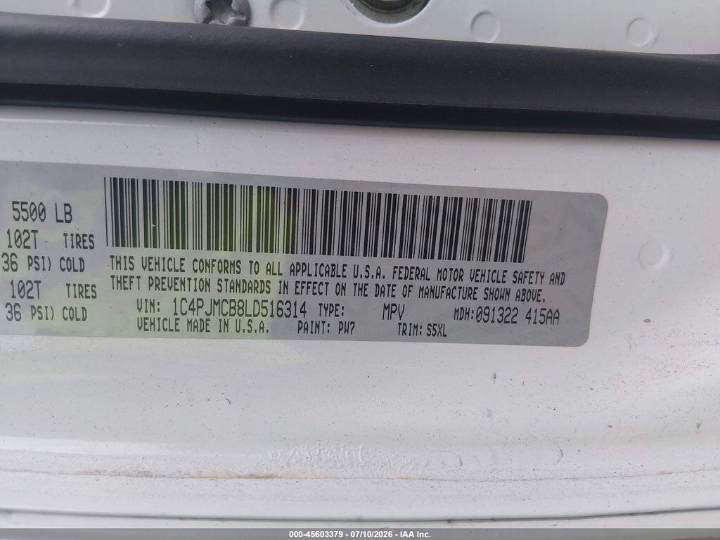 1C4PJMCB8LD516314 2020 JEEP CHEROKEE photo no. 9