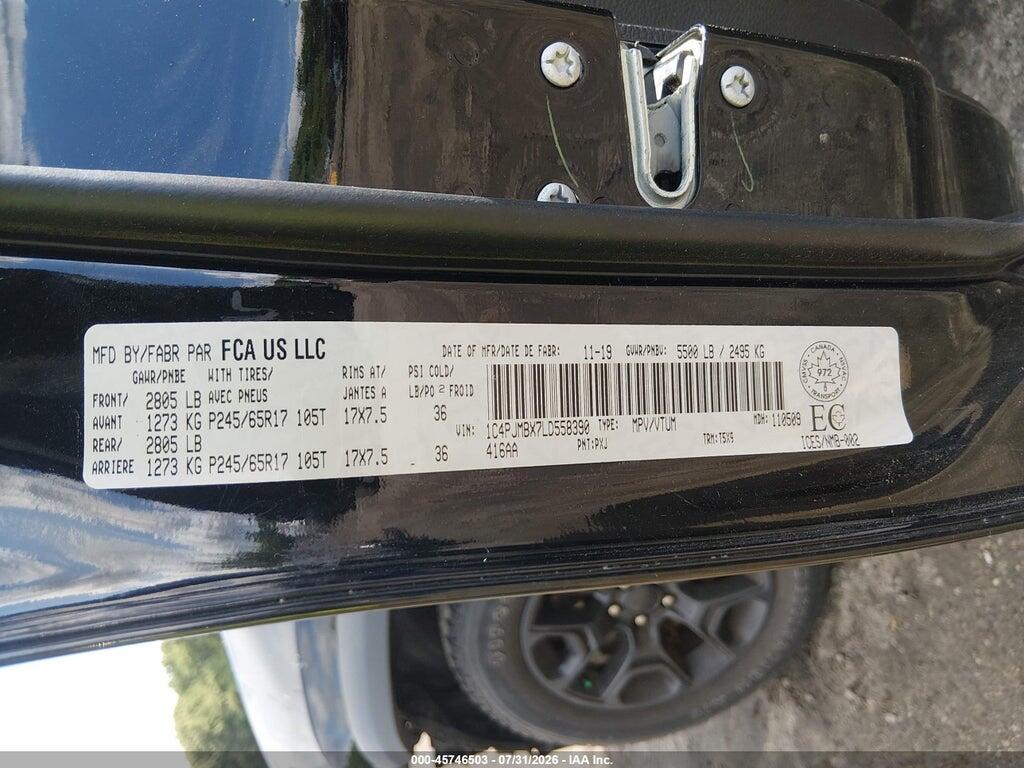 1C4PJMBX7LD558390 2020 JEEP CHEROKEE photo no. 8