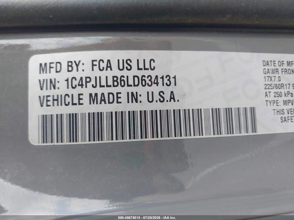 1C4PJLLB6LD634131 2020 JEEP CHEROKEE photo no. 9