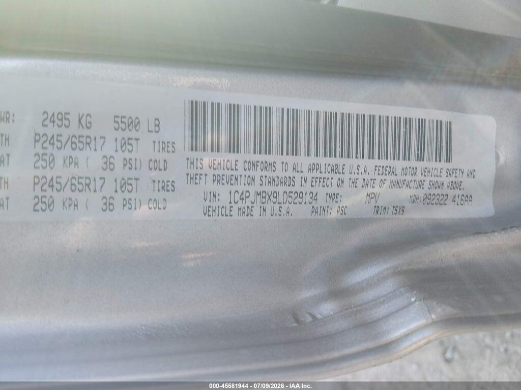 1C4PJMBX9LD529134 2020 JEEP CHEROKEE photo no. 9