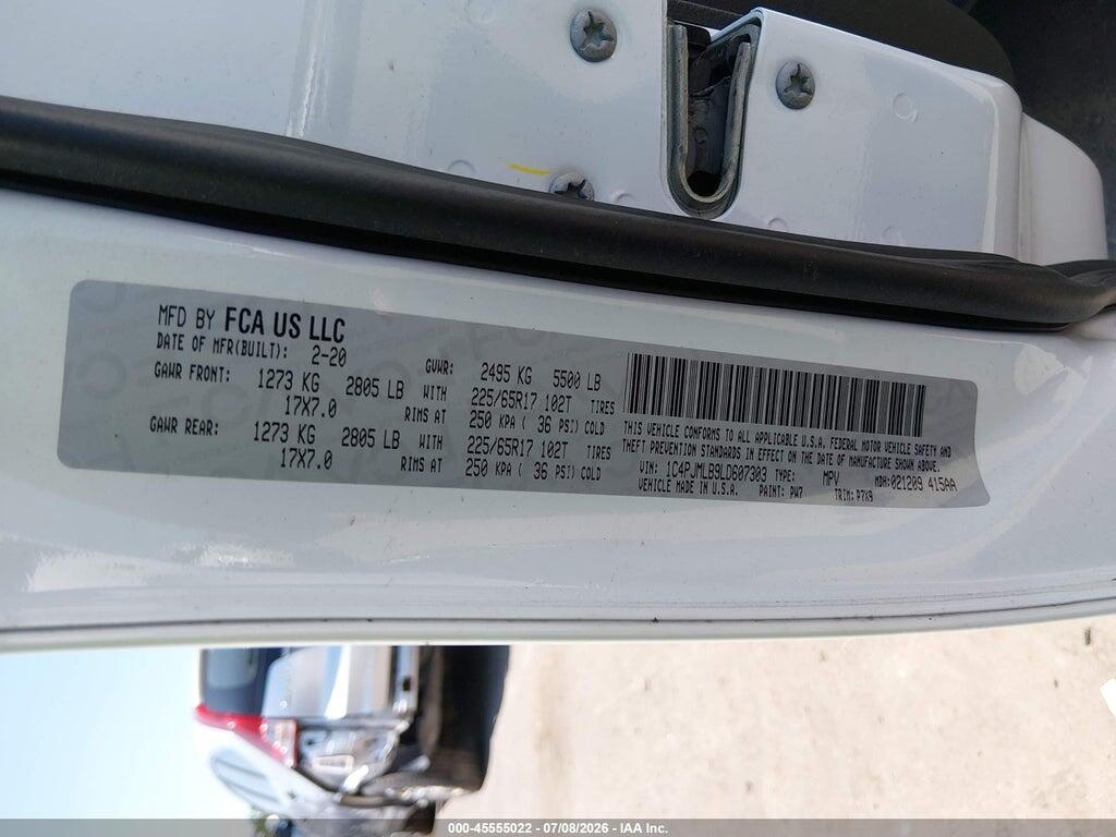 1C4PJMLB9LD607303 2020 JEEP CHEROKEE photo no. 9
