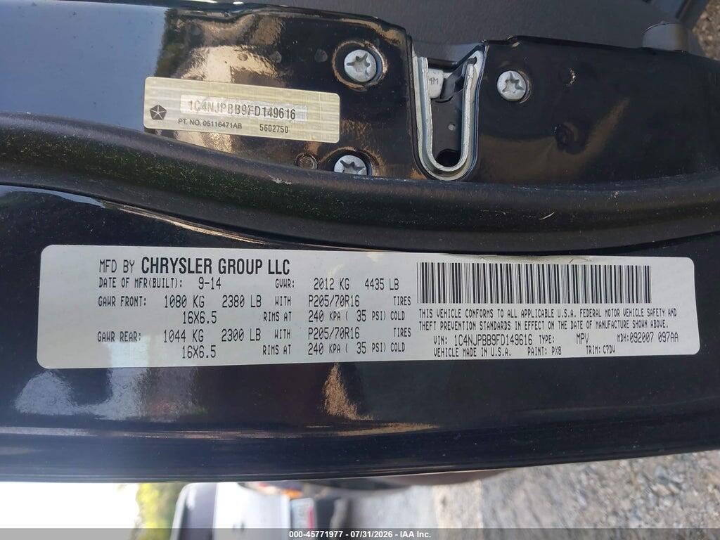 1C4NJPBB9FD149616 2015 JEEP PATRIOT photo no. 9