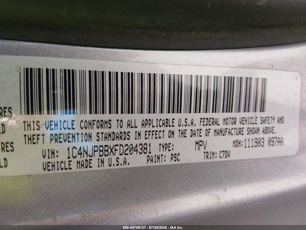 1C4NJPBBXFD204381 2015 JEEP PATRIOT photo no. 9