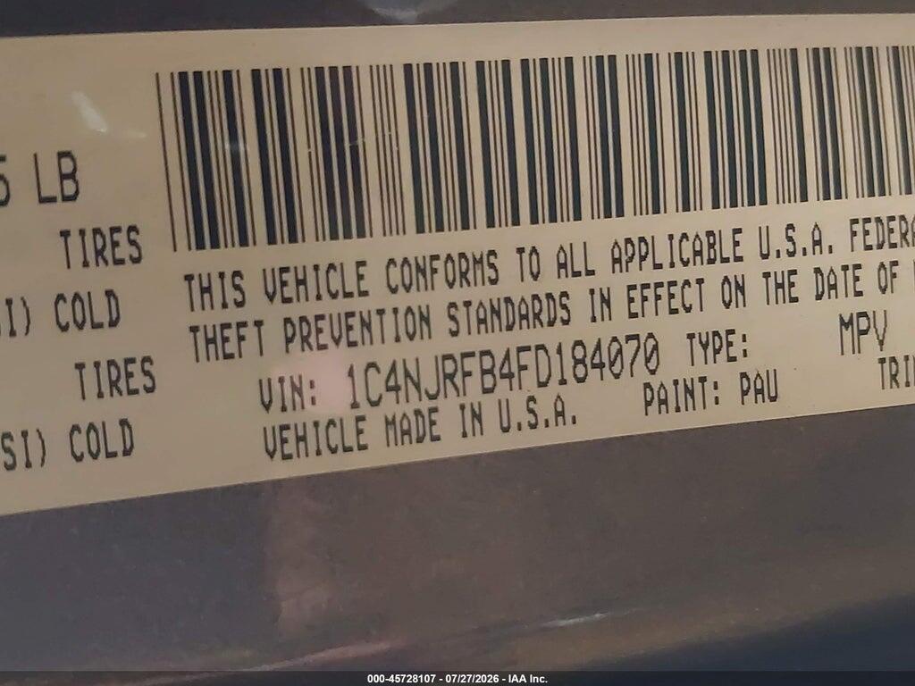 1C4NJRFB4FD184070 2015 JEEP PATRIOT photo no. 9