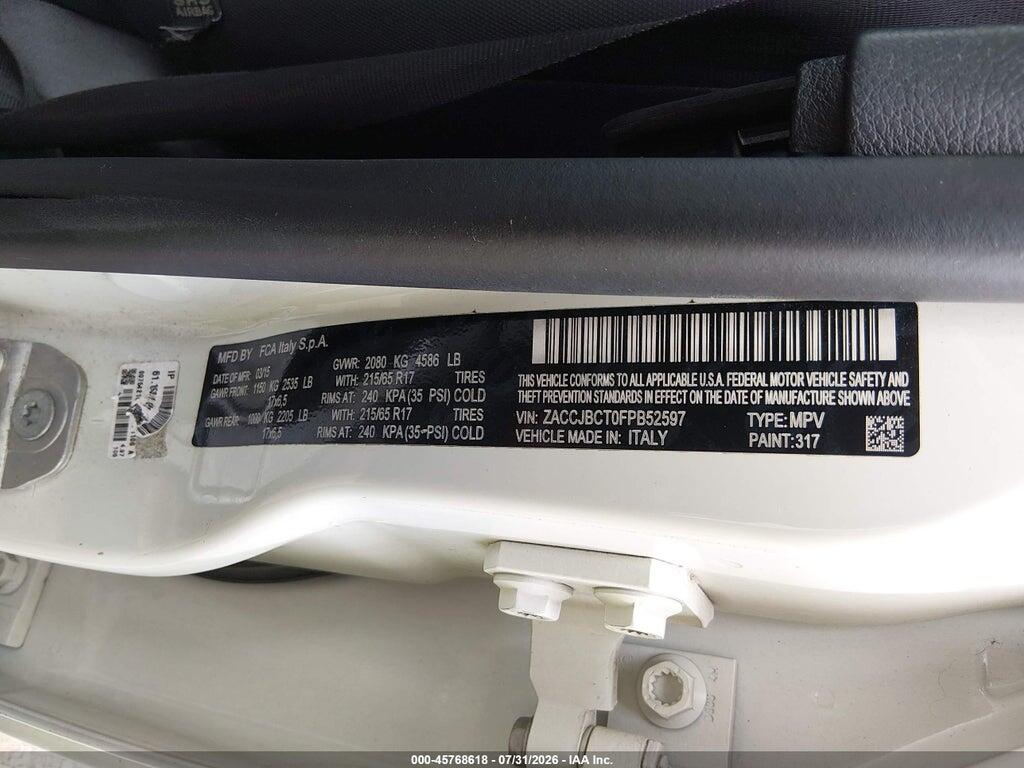 ZACCJBCT0FPB52597 2015 JEEP RENEGADE photo no. 9