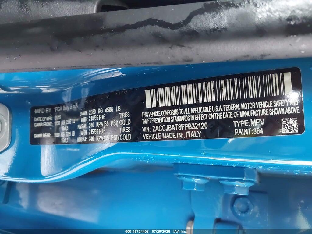 ZACCJBAT8FPB32120 2015 JEEP RENEGADE photo no. 9