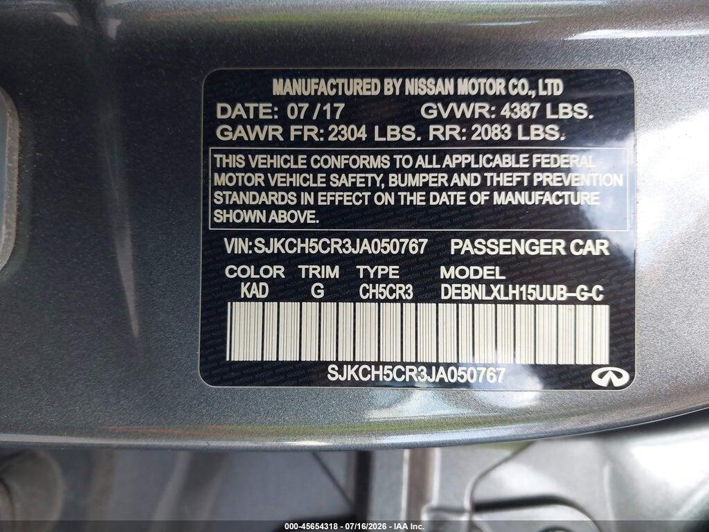 SJKCH5CR3JA050767 2018 INFINITI QX30 photo no. 9