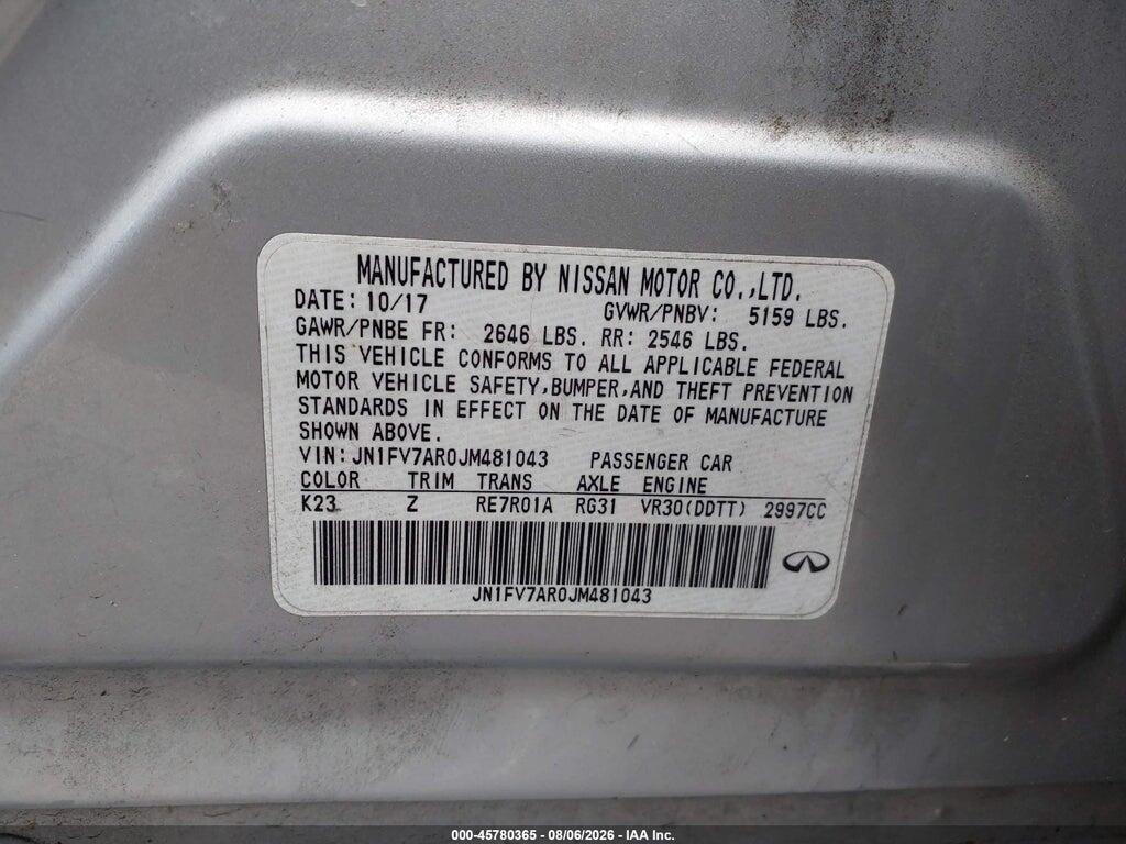 JN1FV7AR0JM481043 2018 INFINITI Q50 photo no. 9