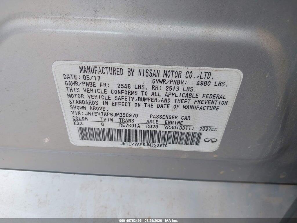 JN1EV7AP6JM350970 2018 INFINITI Q50 photo no. 9
