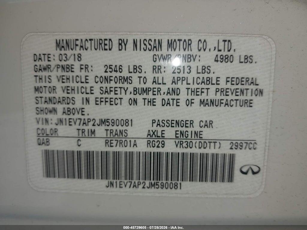 JN1EV7AP2JM590081 2018 INFINITI Q50 photo no. 9
