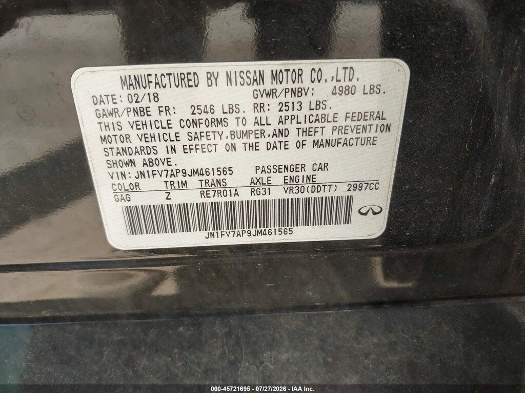 JN1FV7AP9JM461565 2018 INFINITI Q50 photo no. 9