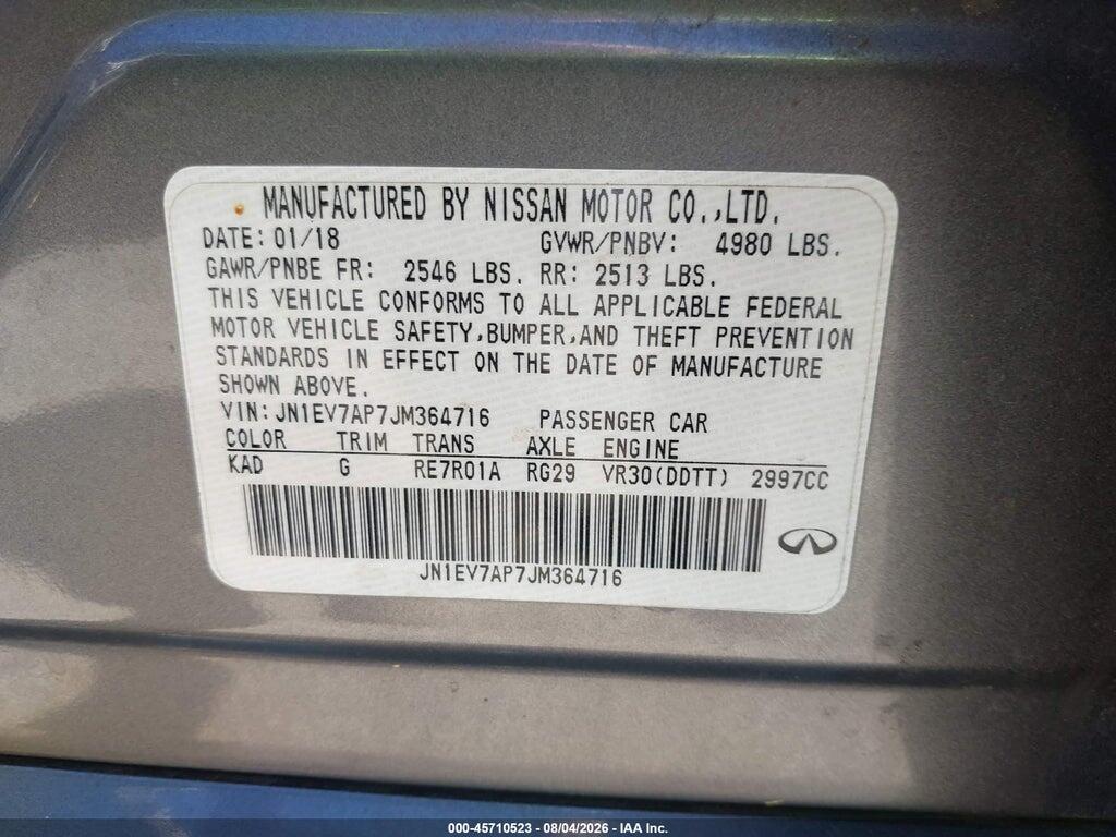 JN1EV7AP7JM364716 2018 INFINITI Q50 photo no. 9