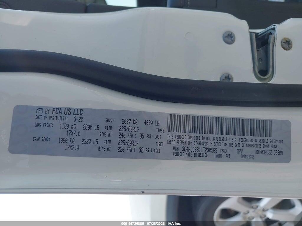 3C4NJDBB1LT230565 2020 JEEP COMPASS photo no. 9
