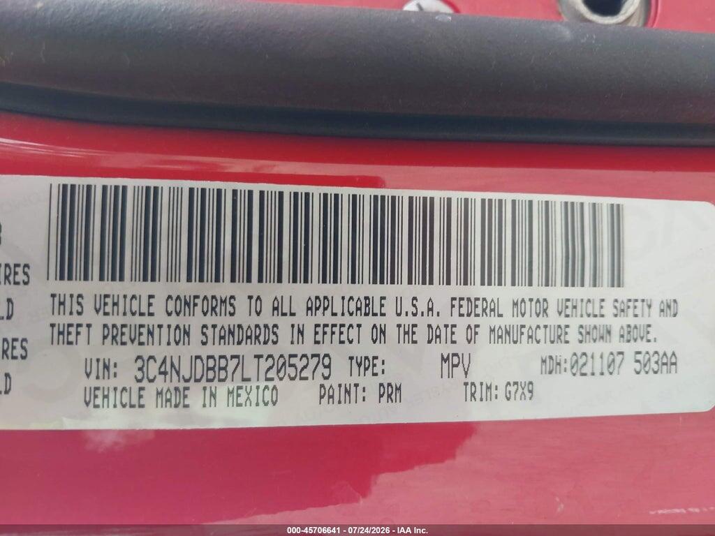 3C4NJDBB7LT205279 2020 JEEP COMPASS photo no. 9