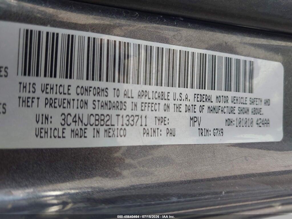 3C4NJCBB2LT133711 2020 JEEP COMPASS photo no. 9