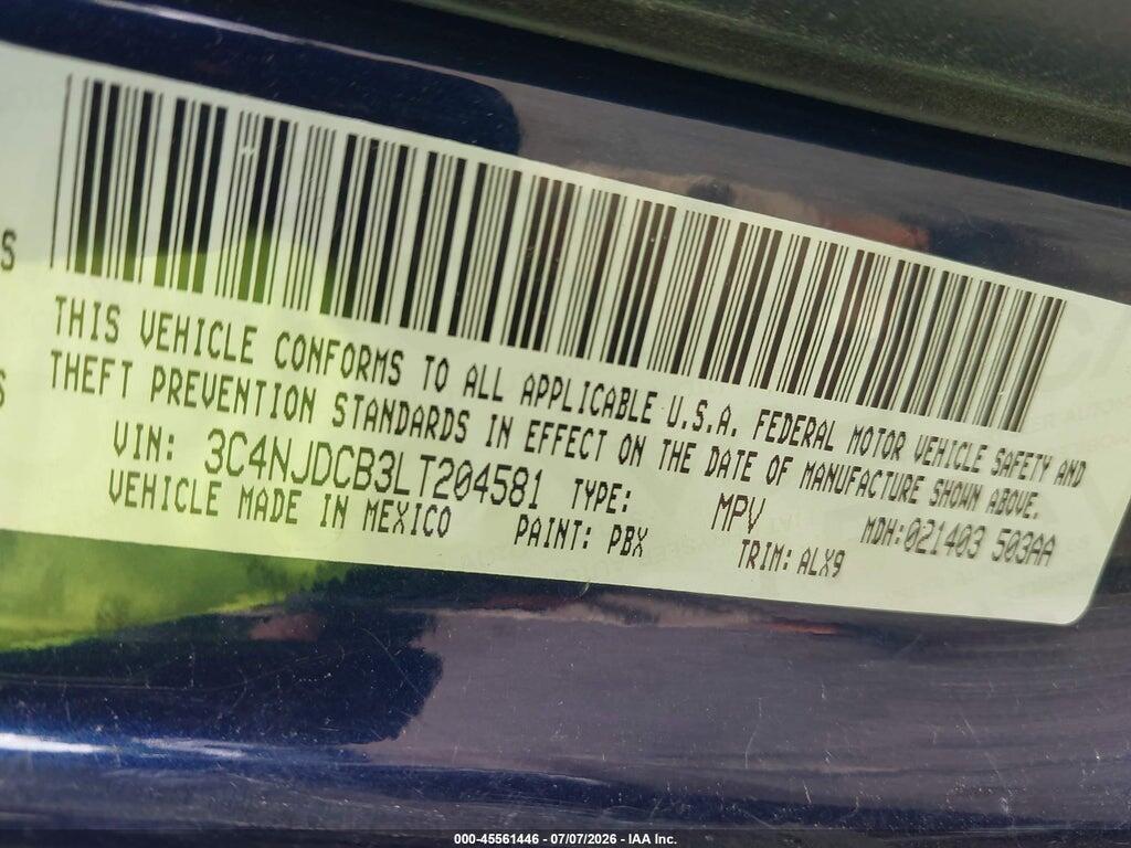 3C4NJDCB3LT204581 2020 JEEP COMPASS photo no. 9