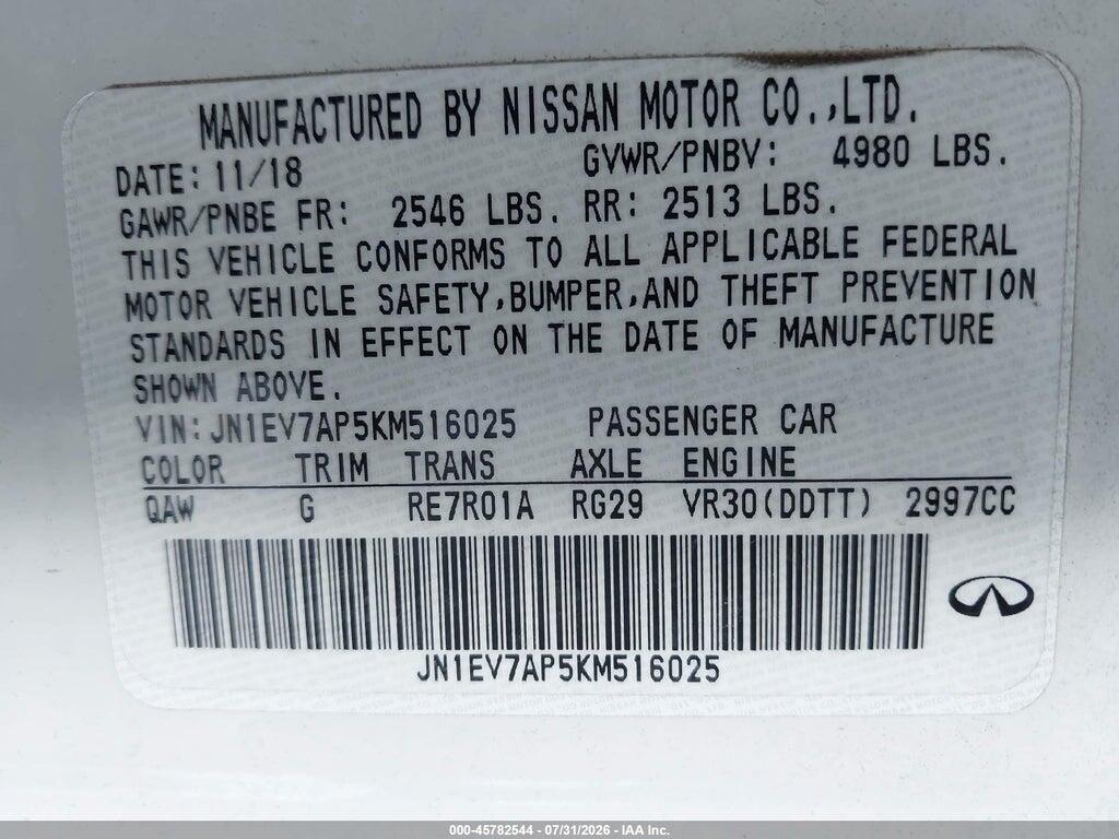 JN1EV7AP5KM516025 2019 INFINITI Q50 photo no. 9