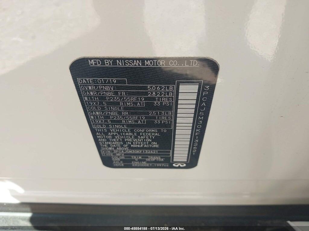3PCAJ5M30KF132621 2019 INFINITI QX50 photo no. 9