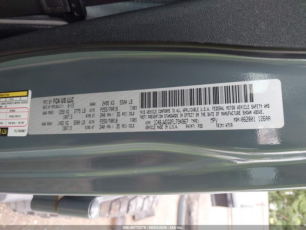 1C4BJWEG2FL734967 2015 JEEP WRANGLER UNLIMITED photo no. 9