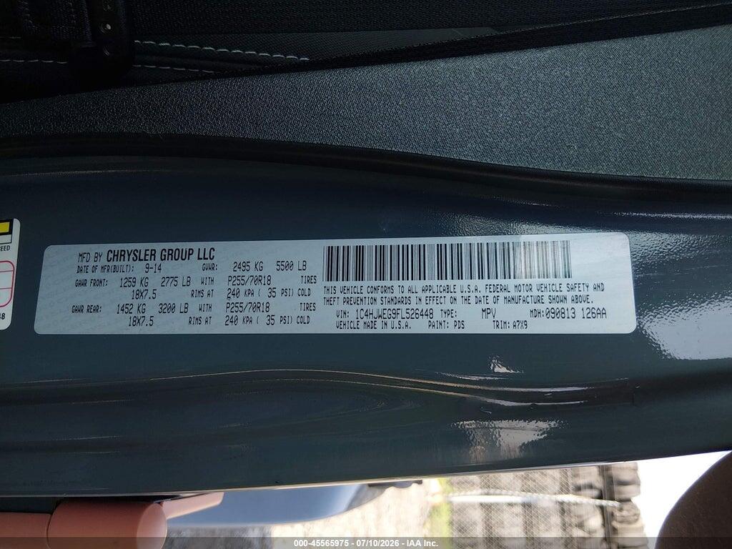 1C4HJWEG9FL526448 2015 JEEP WRANGLER UNLIMITED photo no. 9