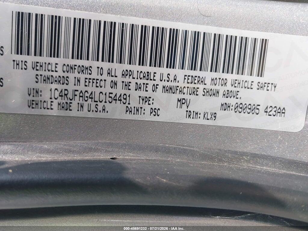 1C4RJFAG4LC154491 2020 JEEP GRAND CHEROKEE photo no. 9